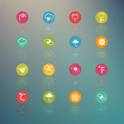 Icons weather circle series on retina background vector