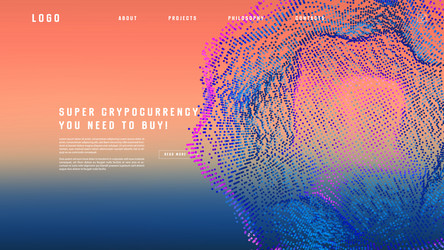 Landing page abstract design with big data vector