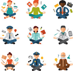 Relaxation and Meditation People vector