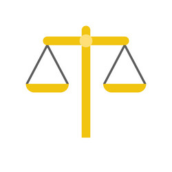 balance scale law and justice icon vector