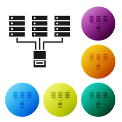black server data web hosting icon isolated vector image