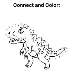 connect the dots by number kids preschool dinosaur Vector Image