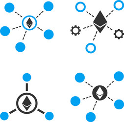 ethereum net links icon set vector image