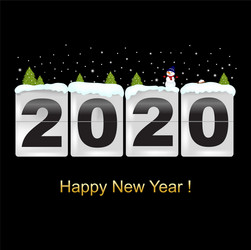 happy new year card with snowman Vector Image