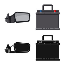 isolated object of auto and part logo set vector image