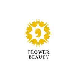 Petals flower beauty logo icon simple with woman vector