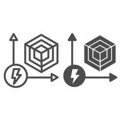 power performance chart line and solid icon vector image