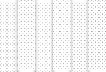 set of abstract seamless patterns grey triangles vector image