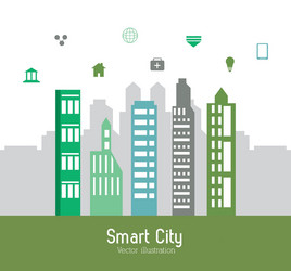 Smart city design social media icon technology vector