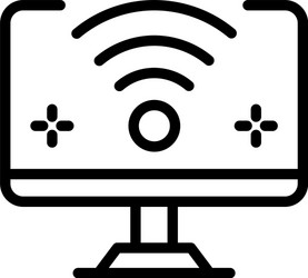 wifi on computer icon outline style vector image