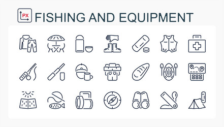 A set of icons from thin line vector