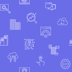 Computer software seamless pattern in line style vector