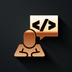 Gold web design and front end development icon vector