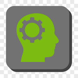 intellect gear rounded square button vector image