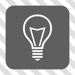 lamp bulb rounded square button vector image