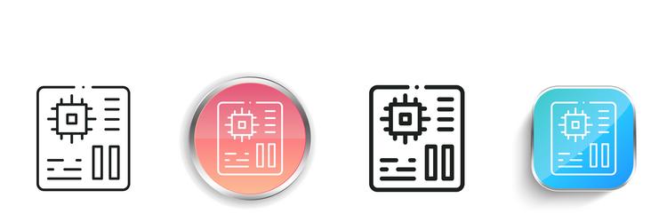 mainboard icon thin linear regular and button vector image