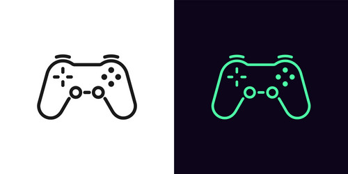 outline game controller icon linear joystick sign vector image