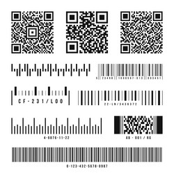 qr code and barcode collection abstract codes vector image
