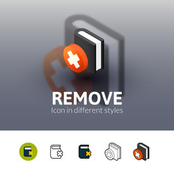 Remove icon in different style vector