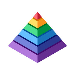 Stack of isometric blocks that makes a pyramid vector