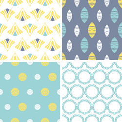 Abstract Seamless Patterns Set vector