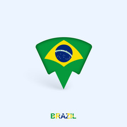 brazil flag map pointer design with shadow vector image