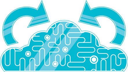 cloud computing with arrows update vector image