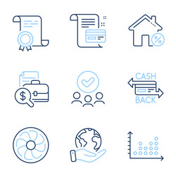 dot plot accounting report and fan engine icons vector