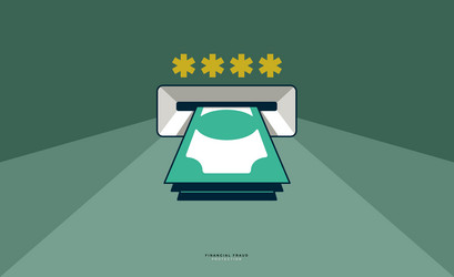 money stack from atm with password or code vector image