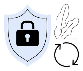 secure system renewal concept with shield lock vector image