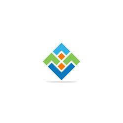 Shape polygon circle colored logo Royalty Free Vector Image