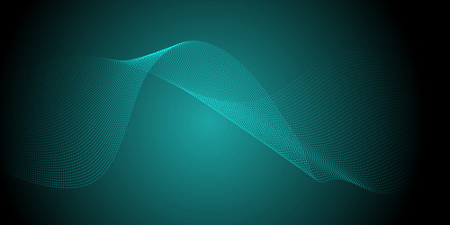 abstract banner with flowing waves of cyber dots vector image