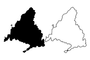 community of madrid map silhouette Vector Image