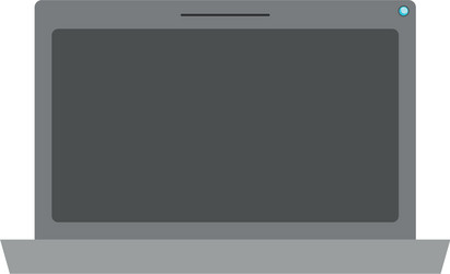 Realistic grayscale silhouette of laptop computer Vector Image
