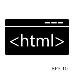 html code icon isolated on white background vector image