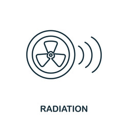 Radiation icon line element from bioengineering vector