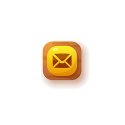 simple button yellow square with envelope vector