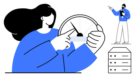 teamwork boosting performance with data analytics vector image