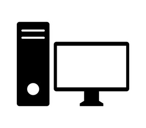 computer icon and colored in on white background vector image