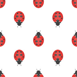 flat style seamless pattern with ladybug vector image