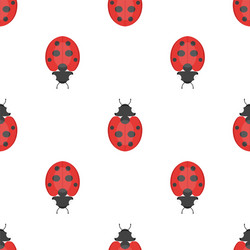 flat style seamless pattern with ladybug vector