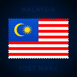 malaysia postage mark national flag stamp vector