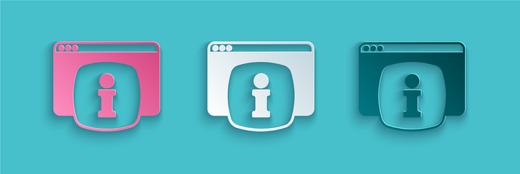 Paper cut computer monitor with text faq vector