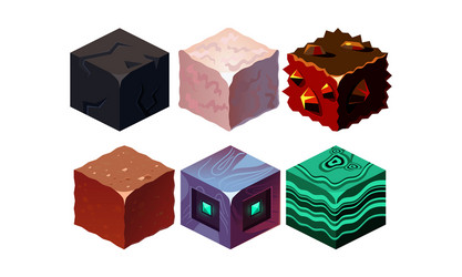 set of isometric blocks with different vector image