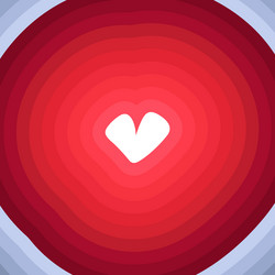 vibrant red heart with gradient ripples vector image