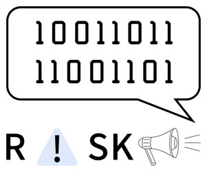 binary code communication of digital risks vector image