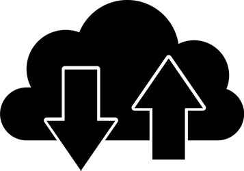 Cloud computing with arrows vector