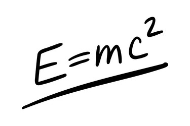 e equal mc2 formula physics hand drawing vector image