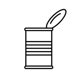 Open Tin Can with Lid - Side View vector image