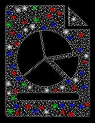 bright mesh 2d pie chart report page with flare vector image